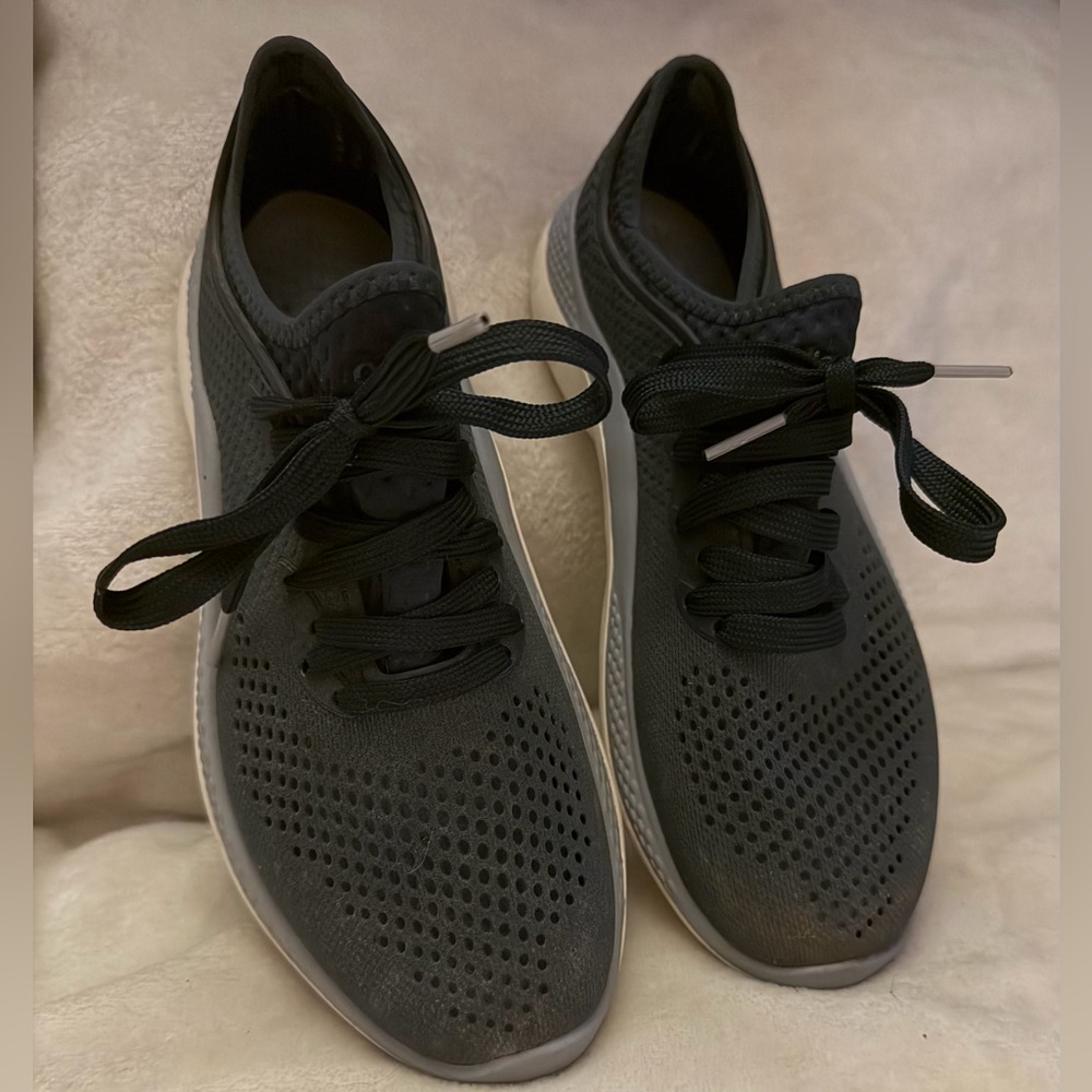 CROCS Black and White Women's Shoes